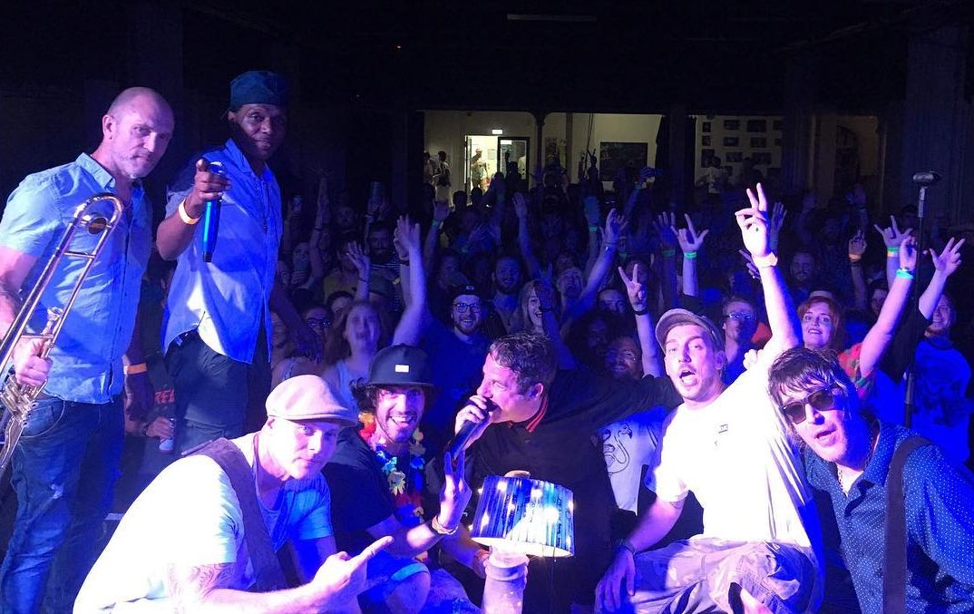 The Dub Pistols photo on stage at the Trinity Centre, you can see me in the front row! 