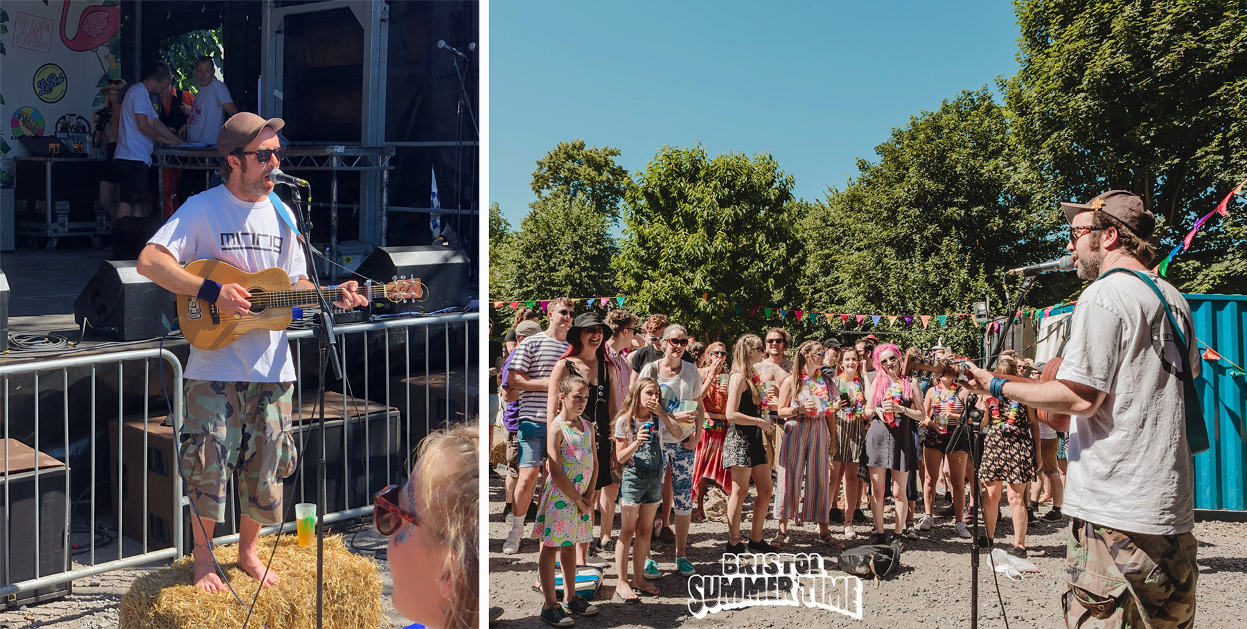 Beans on Toast (aka Jay) stood on his hay bale in the BST crowd, and the view from behind him into the crowd