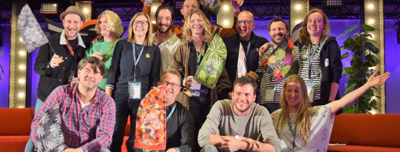 Group shot of 4 winners in the spotlight! The A Greener Festival Awards 2018