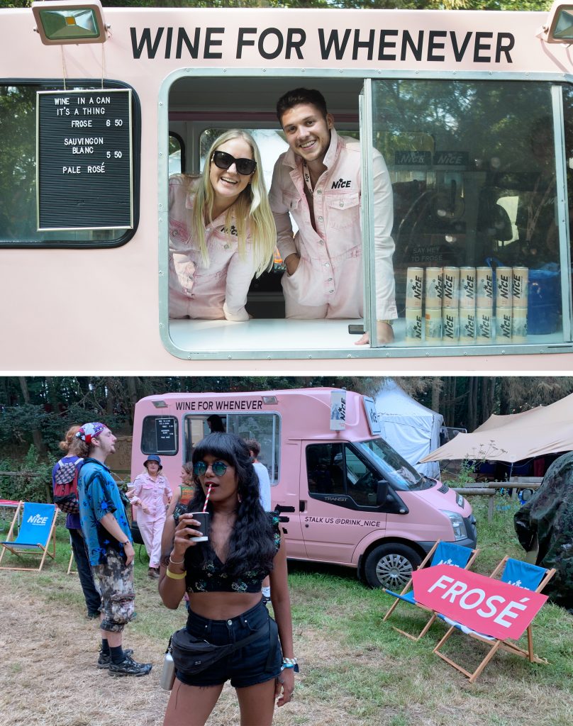 The two lovely people from Drink Nick in their pink jumpsuits and pick converted ice cream van. Their frozen rose (frose!) was so yum.